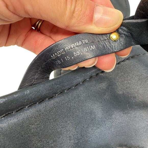 TORY Burch Navy Blue Sparkle Miller Logo Sandals Size 8.5 - Picture 8 of 10